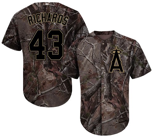 Angels of Anaheim #43 Garrett Richards Camo Realtree Collection Cool Base Stitched Baseball Jersey