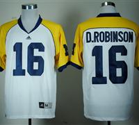NCAA #16 Denard Robinson White Embroidered Jerseys