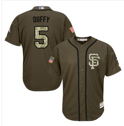 Giants #5 Matt Duffy Green Salute to Service Stitched MLB Jersey