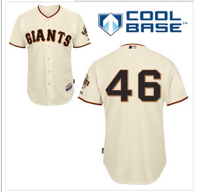 San Francisco Giants #46 Santiago Casilla Cream Home Cool Base Baseball Jersey