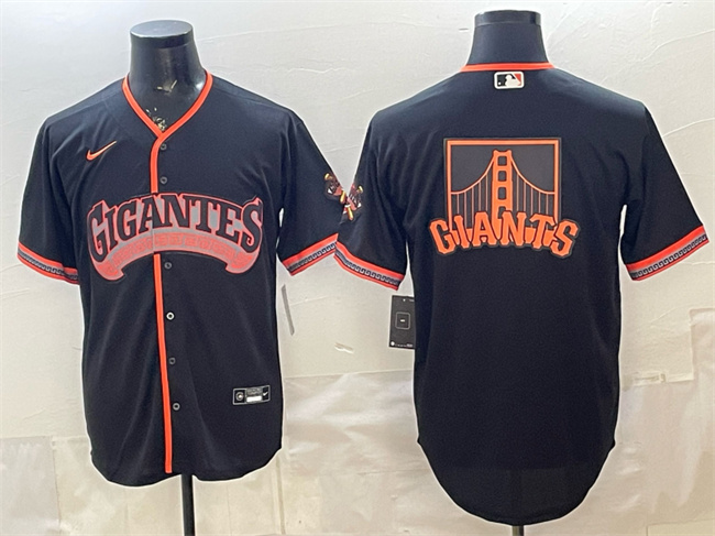 Men's San Francisco Giants Team Big Logo Black 2026 Alternate Stadium Stitched Baseball JerseyS