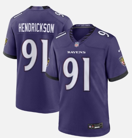 Baltimore Ravens #91 Trey Hendrickson Purple 2026 Vapor Limited Jersey
