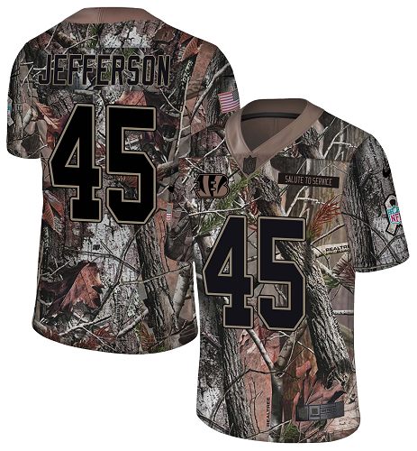 Nike Bengals #45 Malik Jefferson Camo Men's Stitched NFL Limited Rush Realtree Jersey