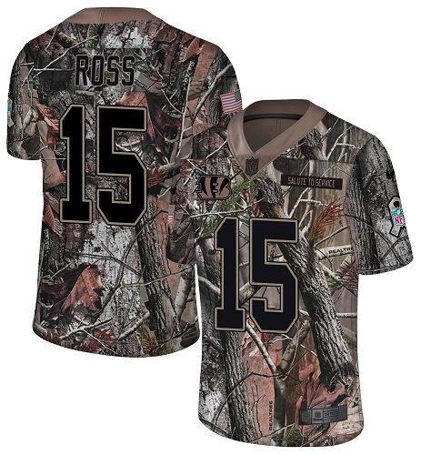 Nike Bengals #15 John Ross Camo Men's Stitched NFL Limited Rush Realtree Jersey
