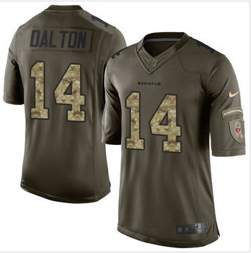 Nike Cincinnati Bengals #14 Andy Dalton Green Men's Stitched NFL Limited Salute to Service Jersey