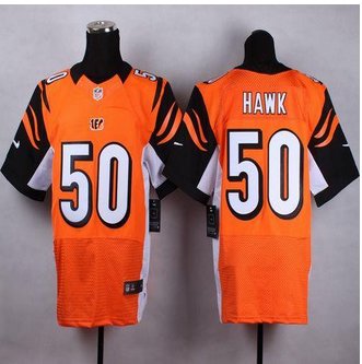 New Cincinnati Bengals #50 A.J. Hawk Orange Alternate Men's Stitched NFL Elite Jersey
