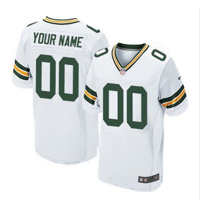 Men's Nike Green Bay Packers Customized Elite White NFL Jersey