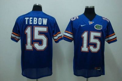 Gators #15 Tim Tebow Blue Embroidered NCAA Jersey