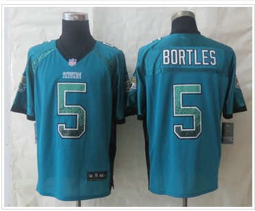 NEW Jacksonville Jaguars #5 Blake Bortles Teal Green Team Color NFL Elite Drift Fashion Jersey