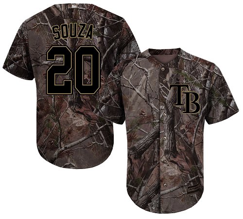 Rays #20 Steven Souza Camo Realtree Collection Cool Base Stitched Baseball Jersey