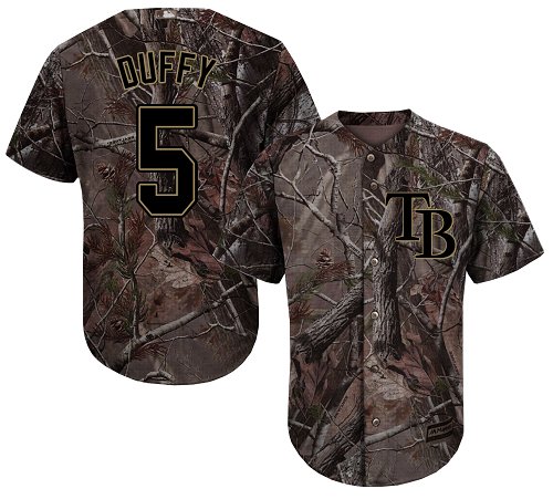 Rays #5 Matt Duffy Camo Realtree Collection Cool Base Stitched Baseball Jersey