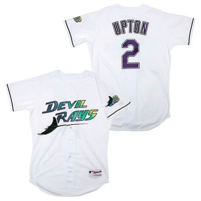 Tampa Bay Rays Authentic #2 BJ Upton 1998 Turn Back the Clock Home Jersey white