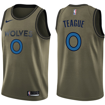 Nike Timberwolves #0 Jeff Teague Green Salute to Service Youth NBA Swingman Jersey
