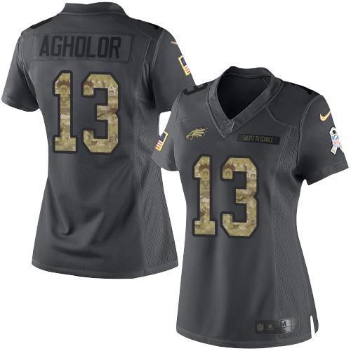 Nike Eagles #96 Derek Barnett Black Women's Stitched NFL Limited Gold Salute to Service Jersey