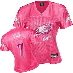 Philadelphia Eagles #7 Vick Pink Fem Fan Women Jerseys