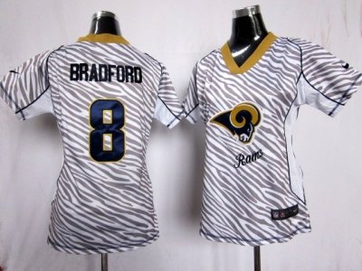 NEW Women Los Angeles Rams #8 Sam Bradford jerseys(fem fan zebra)