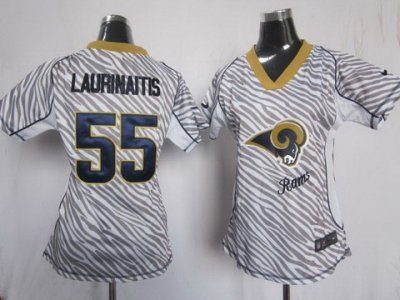 Women NEW Los Angeles Rams 55 James Laurinaitis FEM FAN Zebra NEW NFL Jerseys