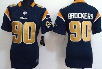 Women Nike Los Angeles Rams #90 Brockers Blue Nike NFL Jerseys