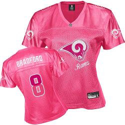 Los Angeles Rams #8 Bradford Pink Fem Fan Women Jerseys