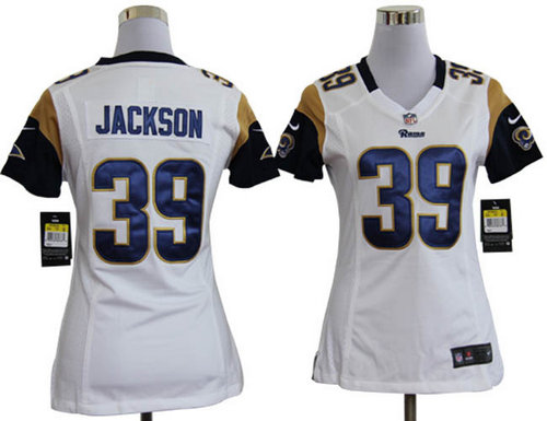 Women Nike Los Angeles Rams 39 Steven Jackson White Jerseys
