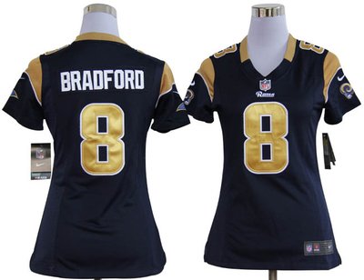 Women Nike Los Angeles Rams 8 Sam Bradford Blue Jerseys