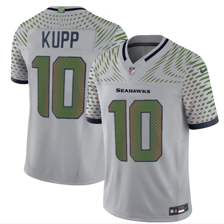 Big Size Men's Seattle Seahawks #10 Cooper Kupp Grey 2025 F.U.S.E. “Rivalries” Vapor Untouchable Limited Stitched Football Jersey