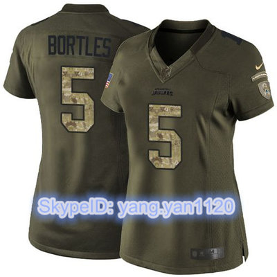 Nike Jaguars #5 Blake Bortles Green Women's Stitched NFL Limited Salute to Service Jersey