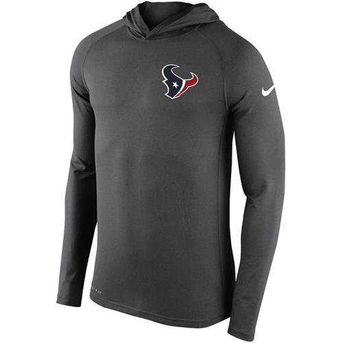 Men's Houston Texans Nike Charcoal Stadium Touch Hooded Performance Long