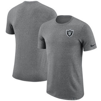 Oakland Raiders Nike Marled Patch T-Shirt - Heathered Gray