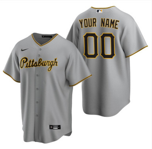 Men's Pittsburgh Pirates Custom Nike Flexbase Gray Jersey