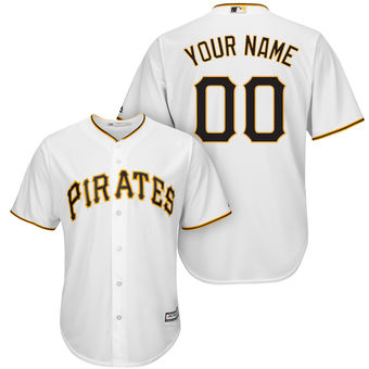 Men's Pittsburgh Pirates Majestic White Cool Base Custom Jersey