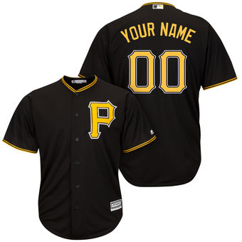 Men's Pittsburgh Pirates Majestic Black Cool Base Custom Jersey