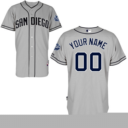 Padres Grey Customized Men Cool Base Jersey