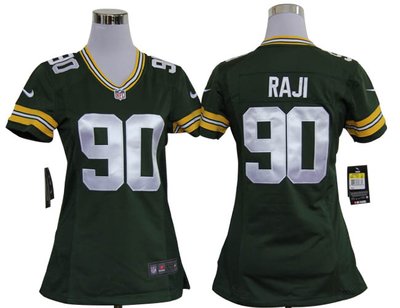 Women Nike Green Bay Packers 90 B.J. Raji Green Jerseys
