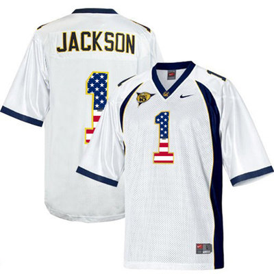 California Golden Bears 1 DeSean Jackson White USA Flag College Football Jersey