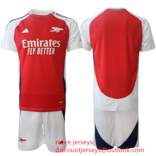Men's Arsenal F.C Blank Red 24 25 Home Soccer Jersey Suit