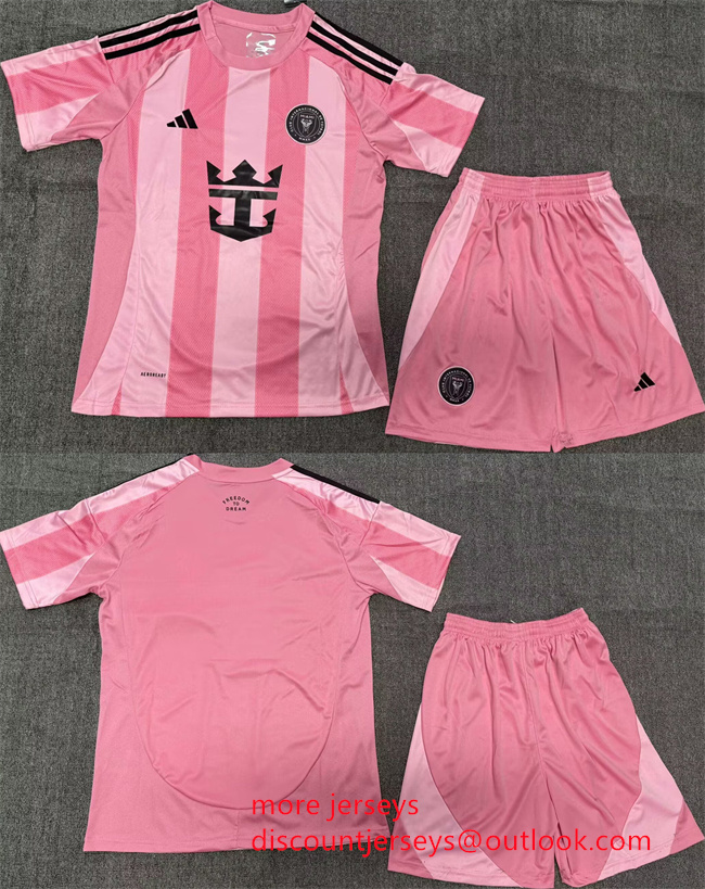 Men's Inter Miami CF Blank 2025 Pink Home Soccer Jersey Suit