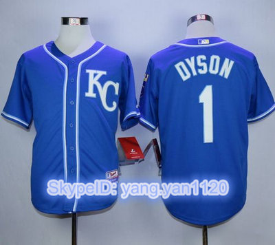 Royals #1 Jarrod Dyson Blue Alternate 2 Cool Base Stitched MLB Jersey