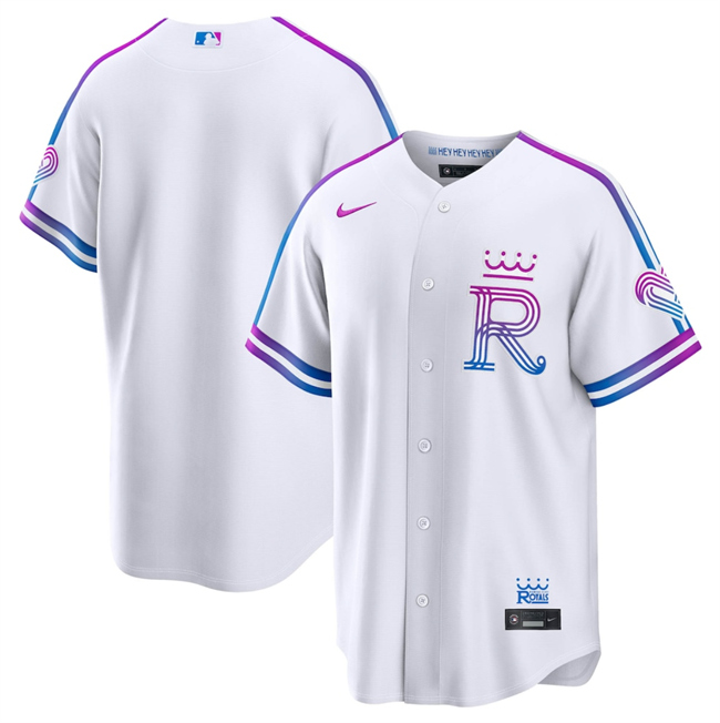 Men's Kansas City Royals Blank White 2026 City Connect Stadium Stitched Baseball Jersey