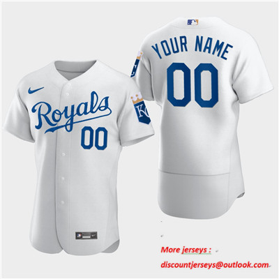 Men's Custom Kansas City Royals Custom Nike White Flexbase Jersey