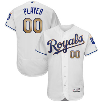 Kansas City Royals White Customized Men MLB Jersey
