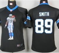 Nike Youth Carolina Panthers #89 Smith Black Portrait Fashion Game Jerseys