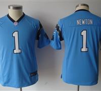 Youth Nike NFL Carolina Panthers 1 Cam Newton Blue Jerseys