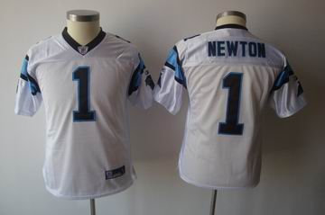 youth Carolina Panthers 1 Cam Newton white Jersey
