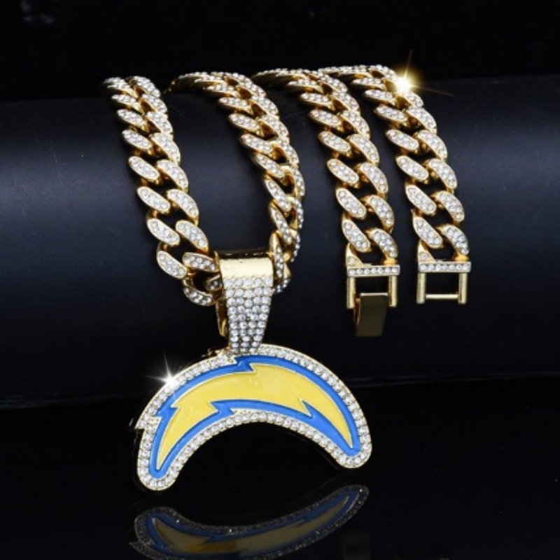 Chargers Pendant and Necklace Gold