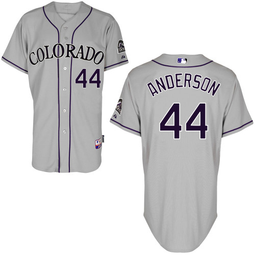 Colorado Rockies #44Tyler Anderson Authentic Personalized Road Gray Jersey