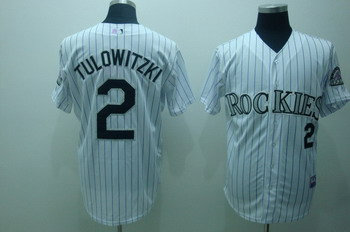 Colorado Rockies 2 Troy Tulowitzki White Jerseys