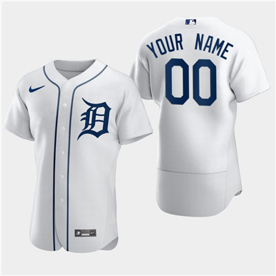 Men's Custom Detroit Tigers Custom Nike Flexbase White Jersey
