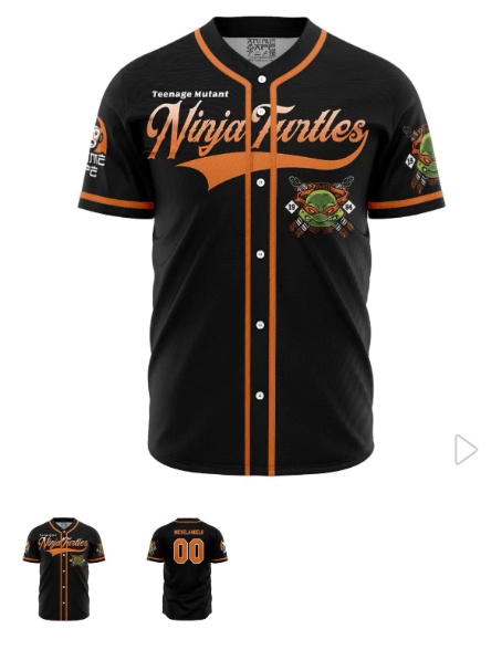 Michelangelo Teenage Mutant Ninja Turtles Baseball Jersey
