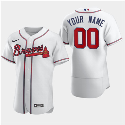 Men's Custom Atlanta Braves Custom Nike White Flexbase Jersey